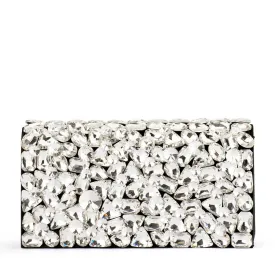 Renata Crystal Encrusted Clutch in Black