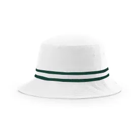 Richardson White/Dark Green Outdoor Bucket Hat with Two Color Band