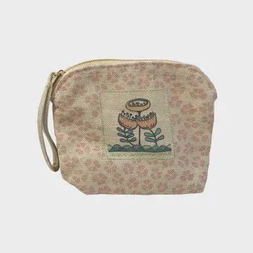 Rounded Zipper Tote - Tulips