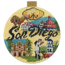 San Diego Travel Round Canvas