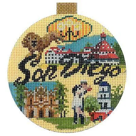 San Diego Travel Round Canvas