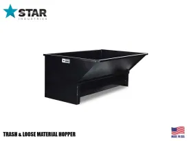 STAR trash and loose material hopper for skid steer loader