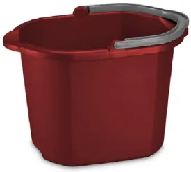 Sterilite 11215806 16 QT Classic Red Dual Spout Cleaning Pail / Bucket - Quantity of 12