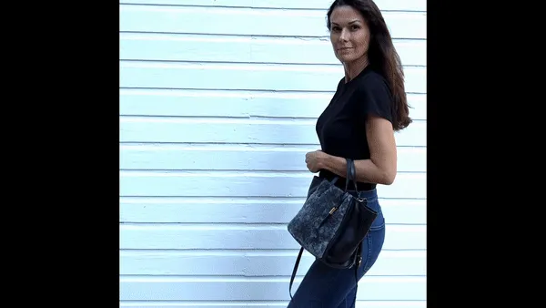 STONE SHEARLING MINI TOTE
