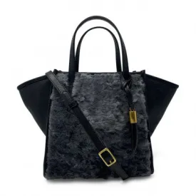 STONE SHEARLING MINI TOTE