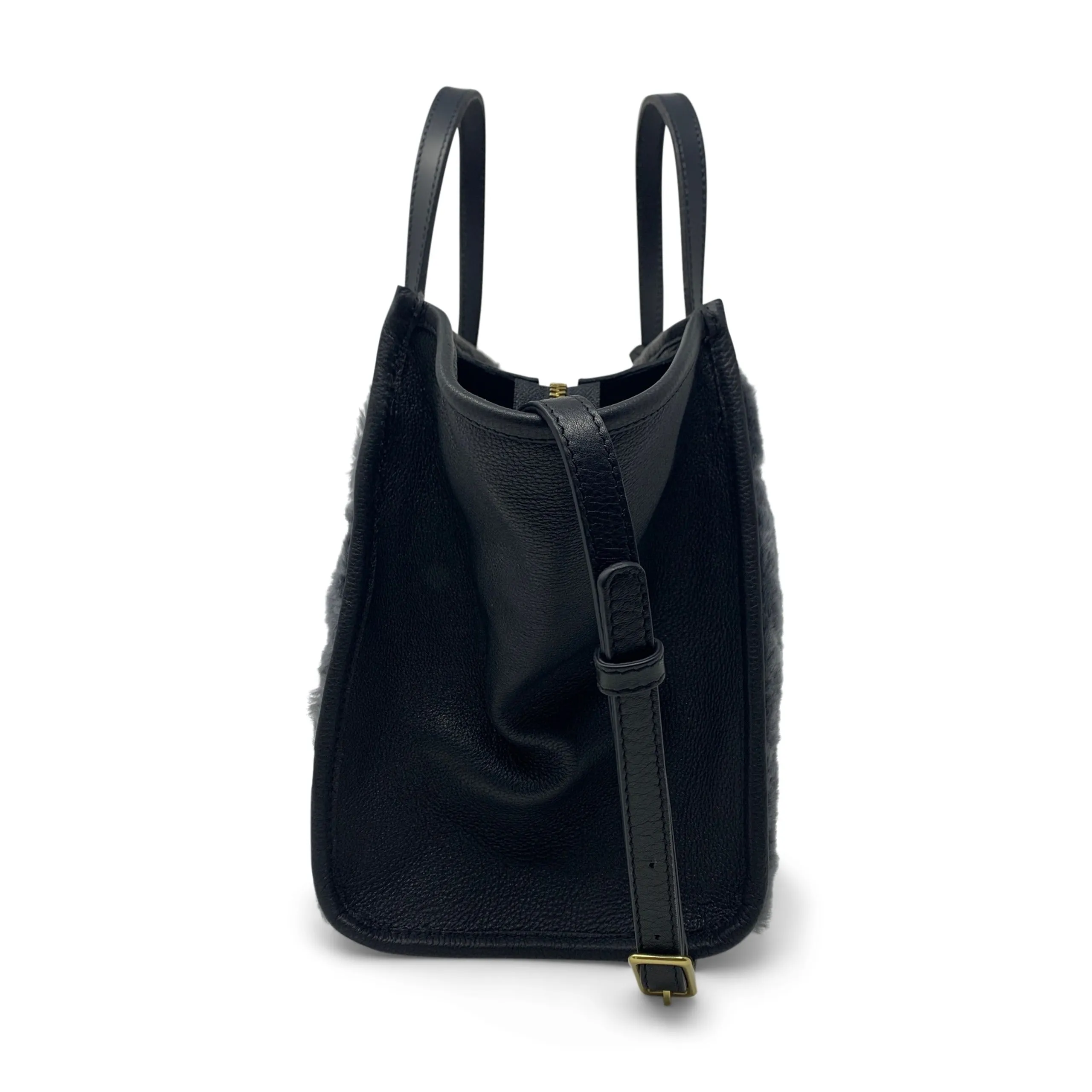 STONE SHEARLING MINI TOTE