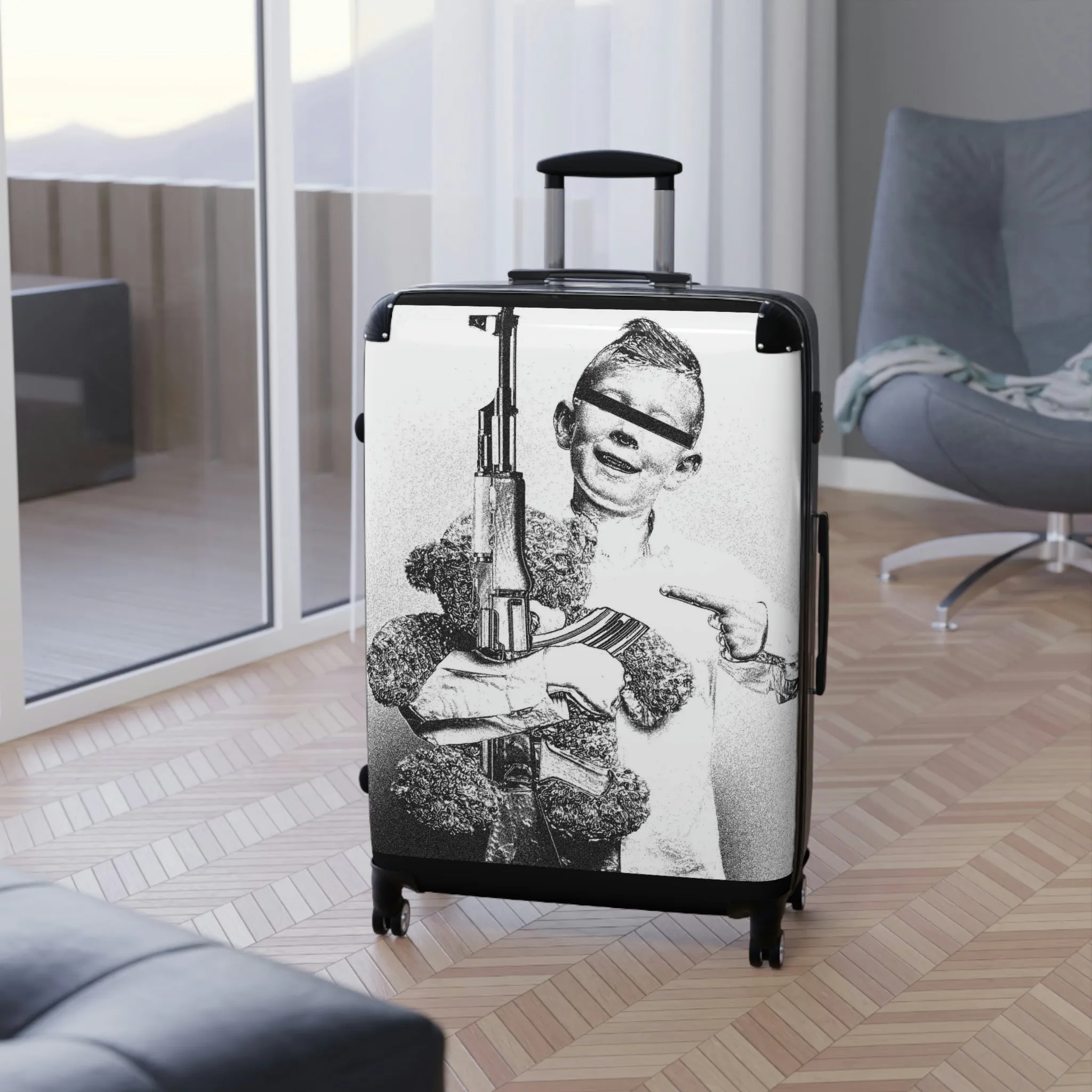 Teddy Bears and Triggers, Travel Unique Suitcase