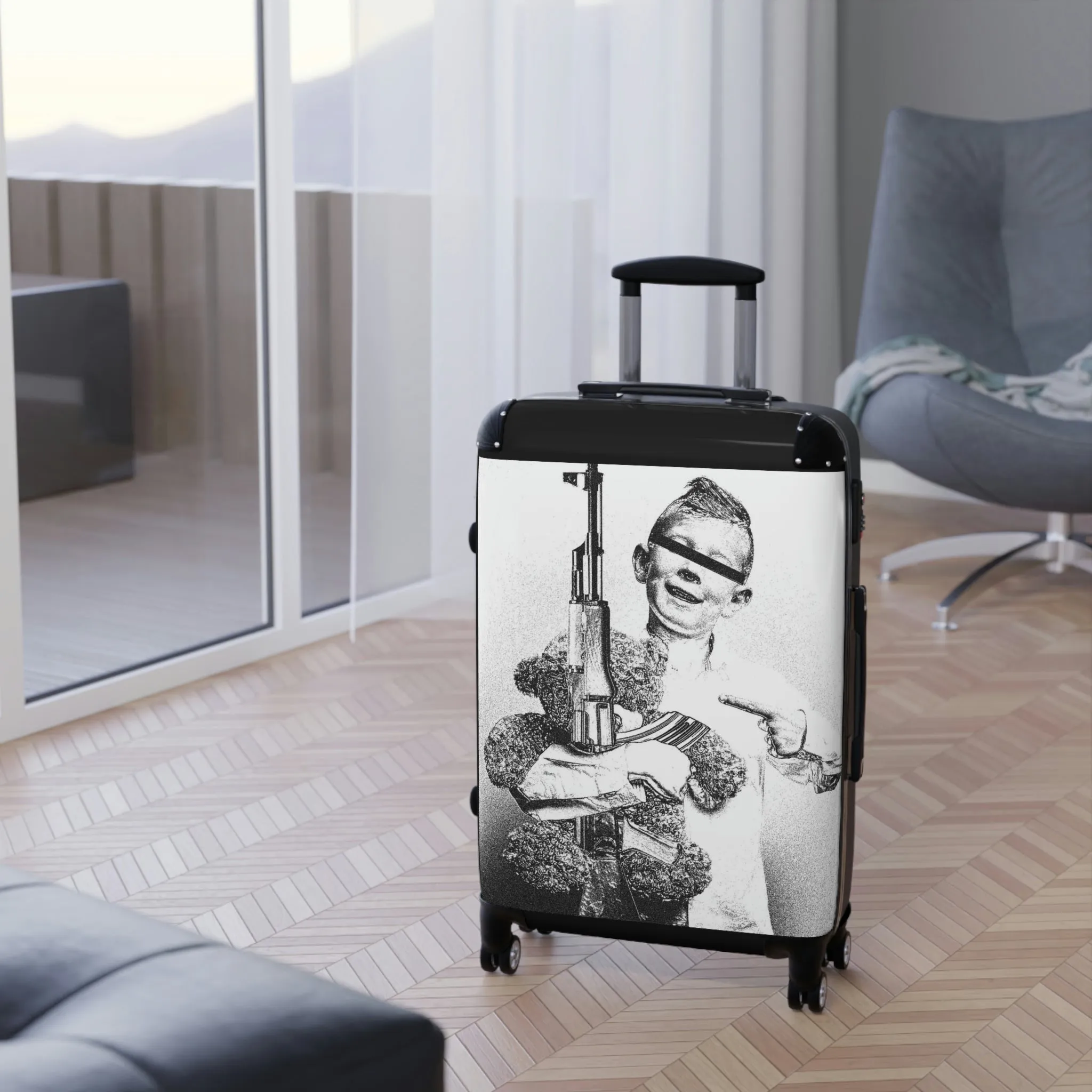 Teddy Bears and Triggers, Travel Unique Suitcase