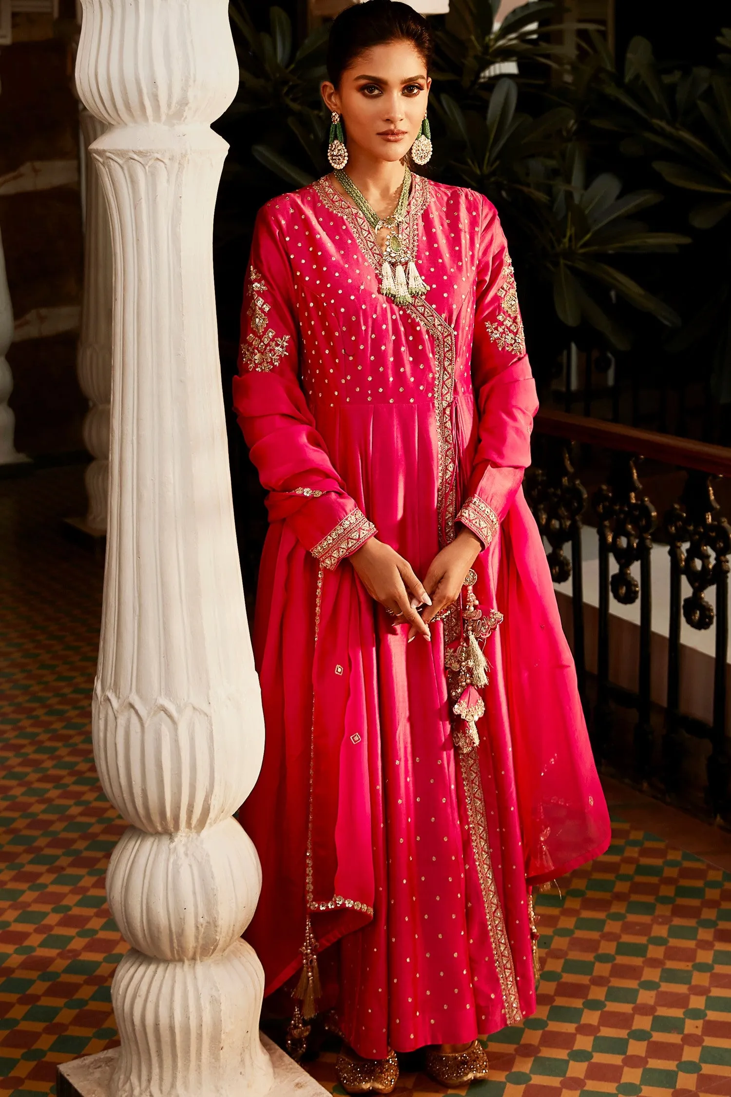 The New Vintage Jaipuri Pink Angrakha