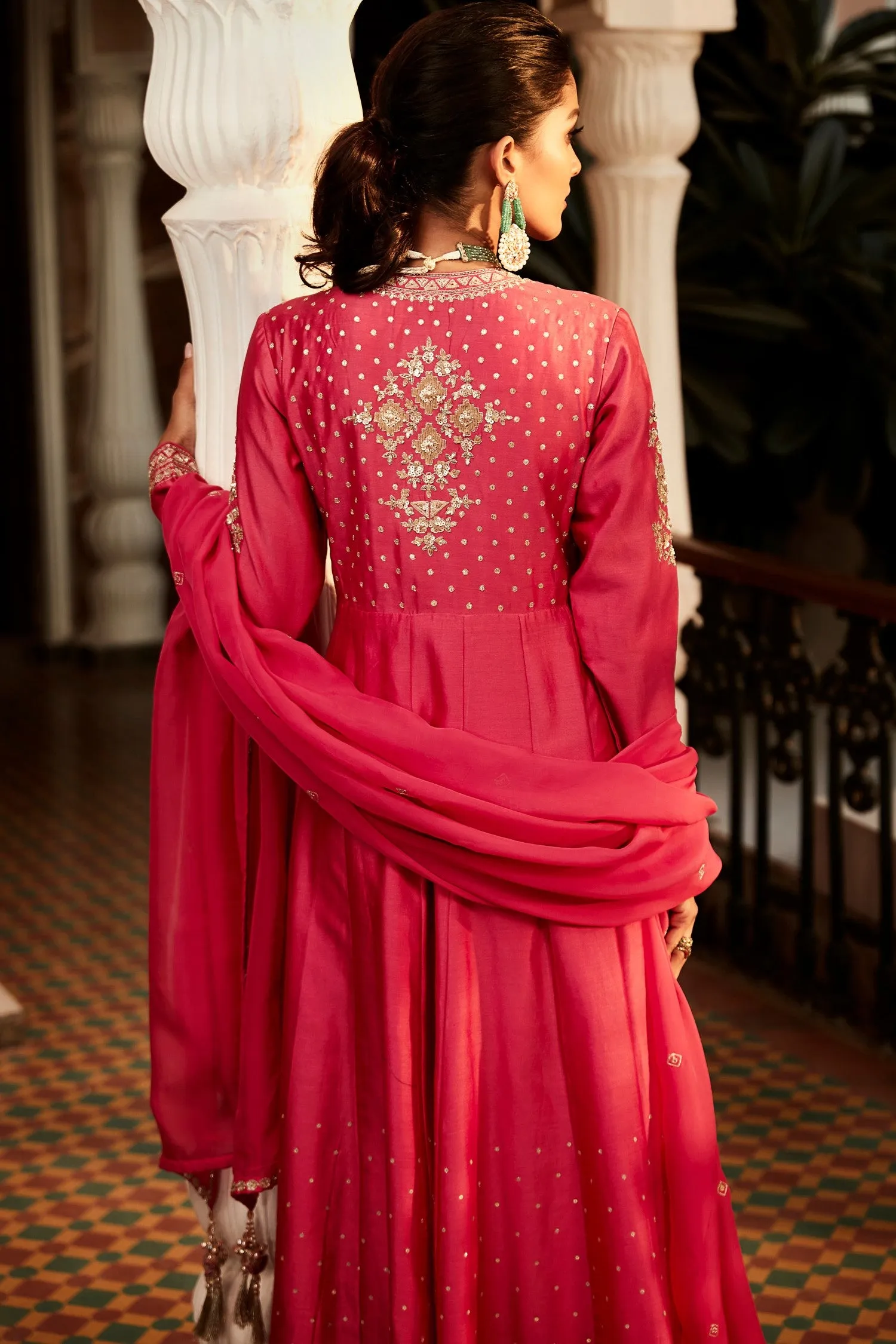 The New Vintage Jaipuri Pink Angrakha