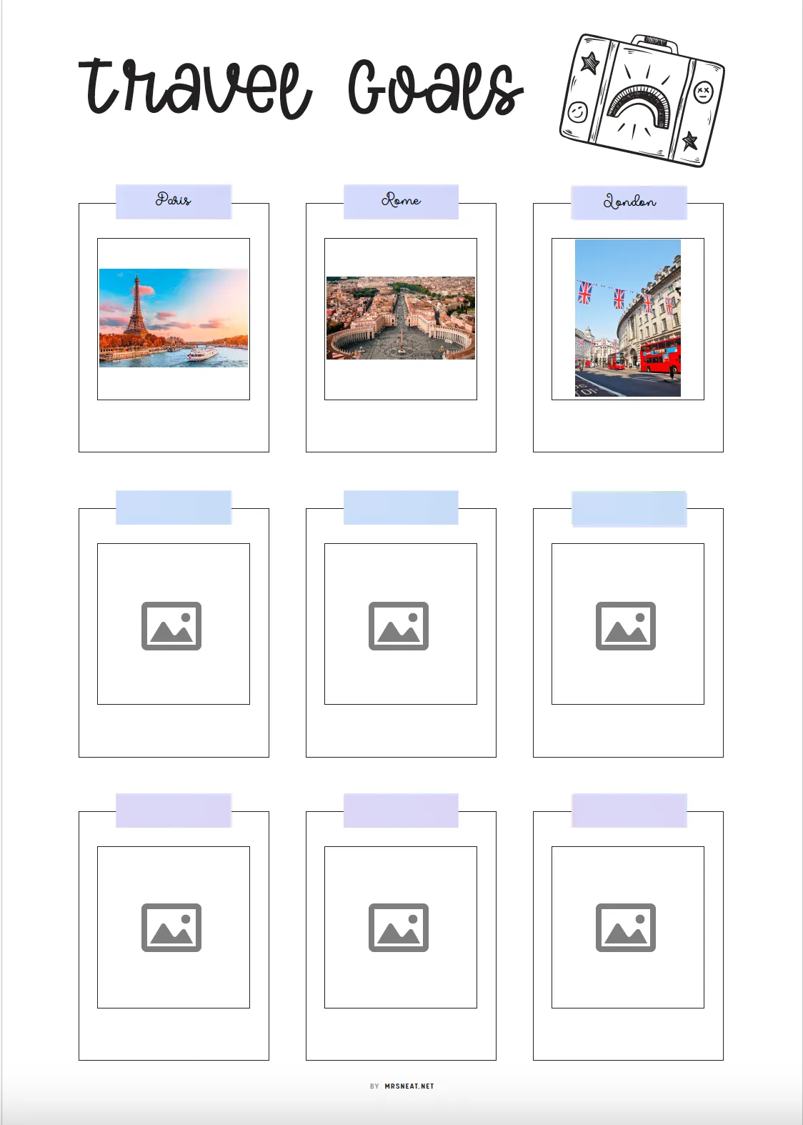 Travel Goals Planner Template - M380