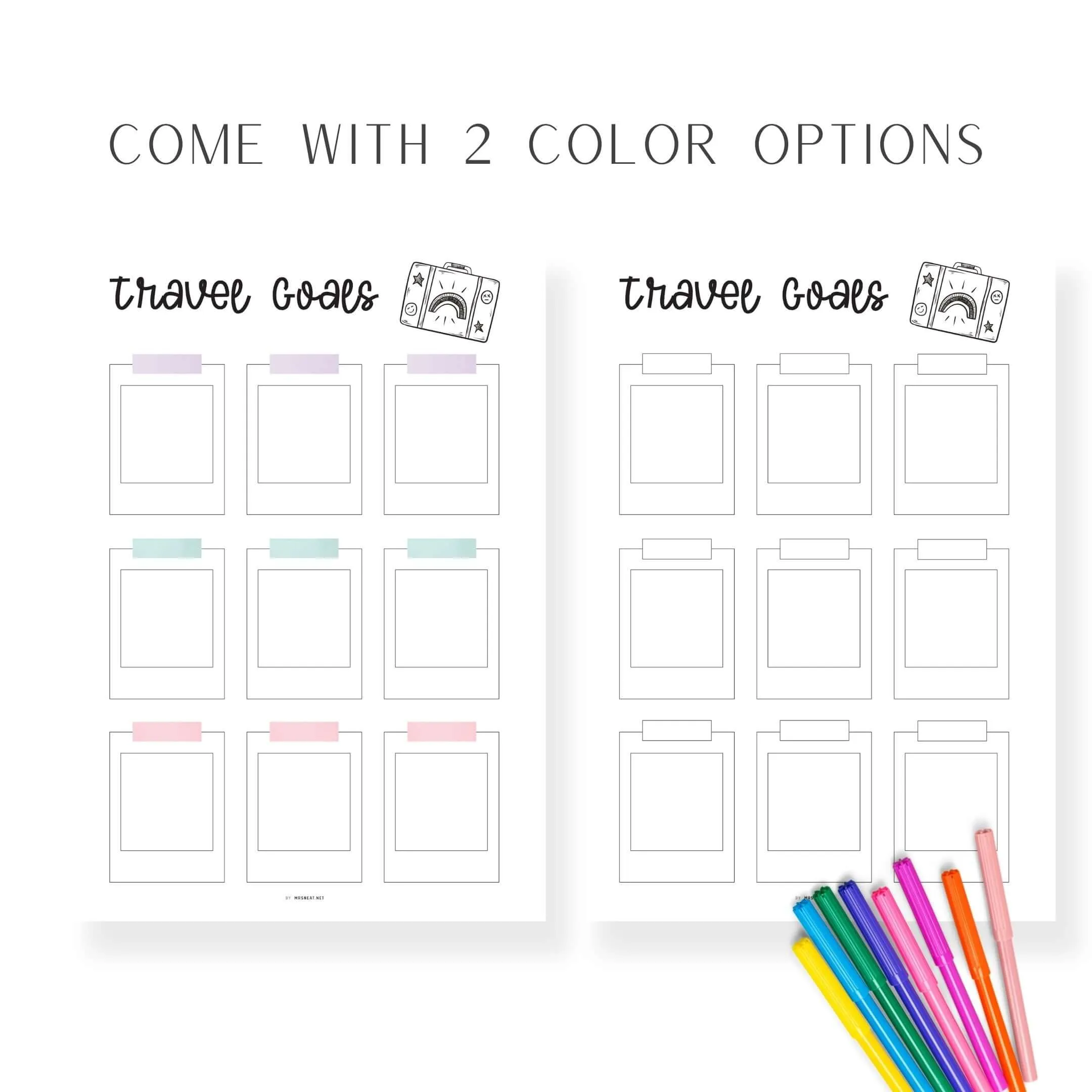 Travel Goals Planner Template - M380