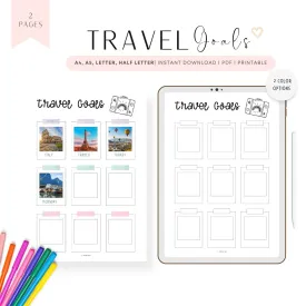 Travel Goals Planner Template - M380
