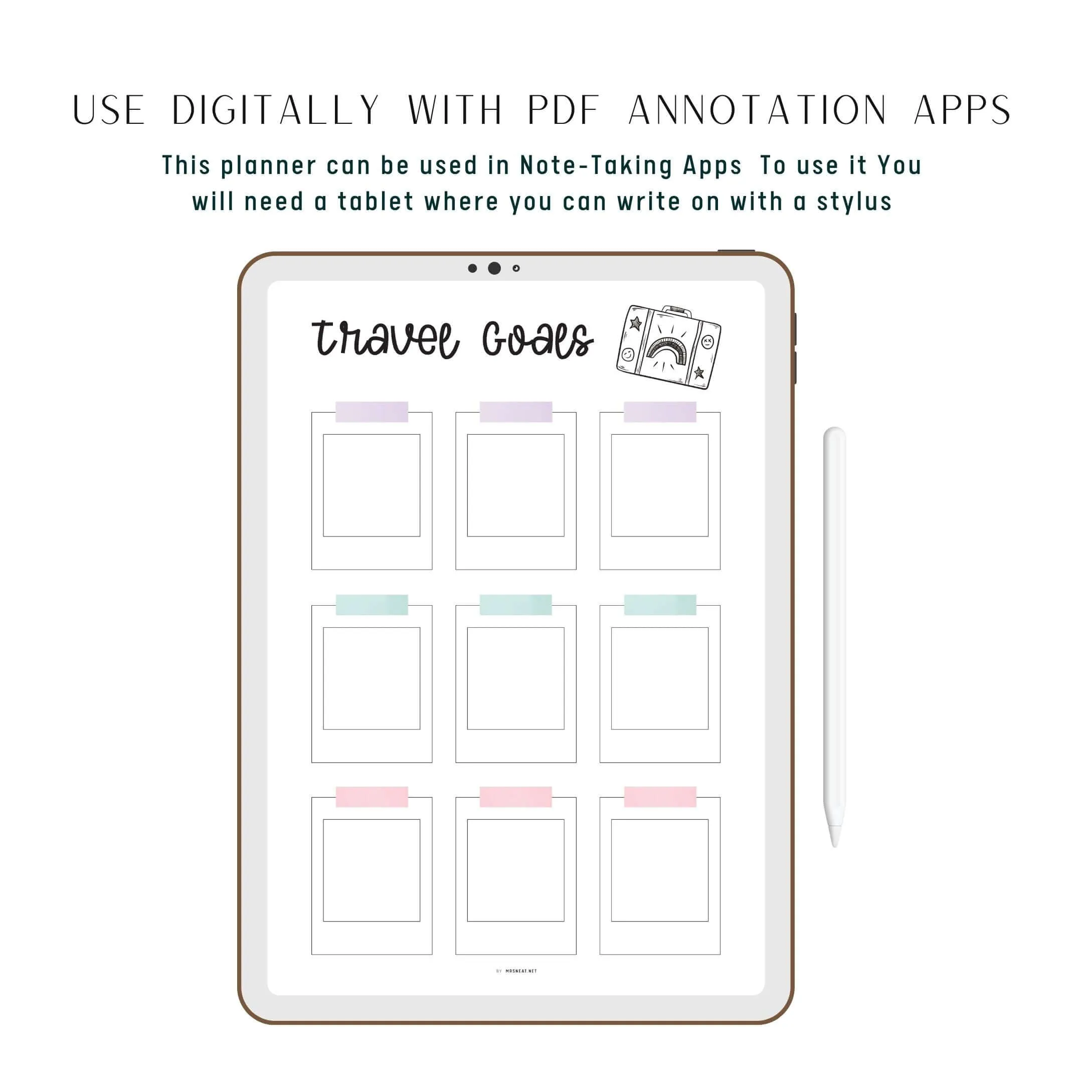 Travel Goals Planner Template - M380