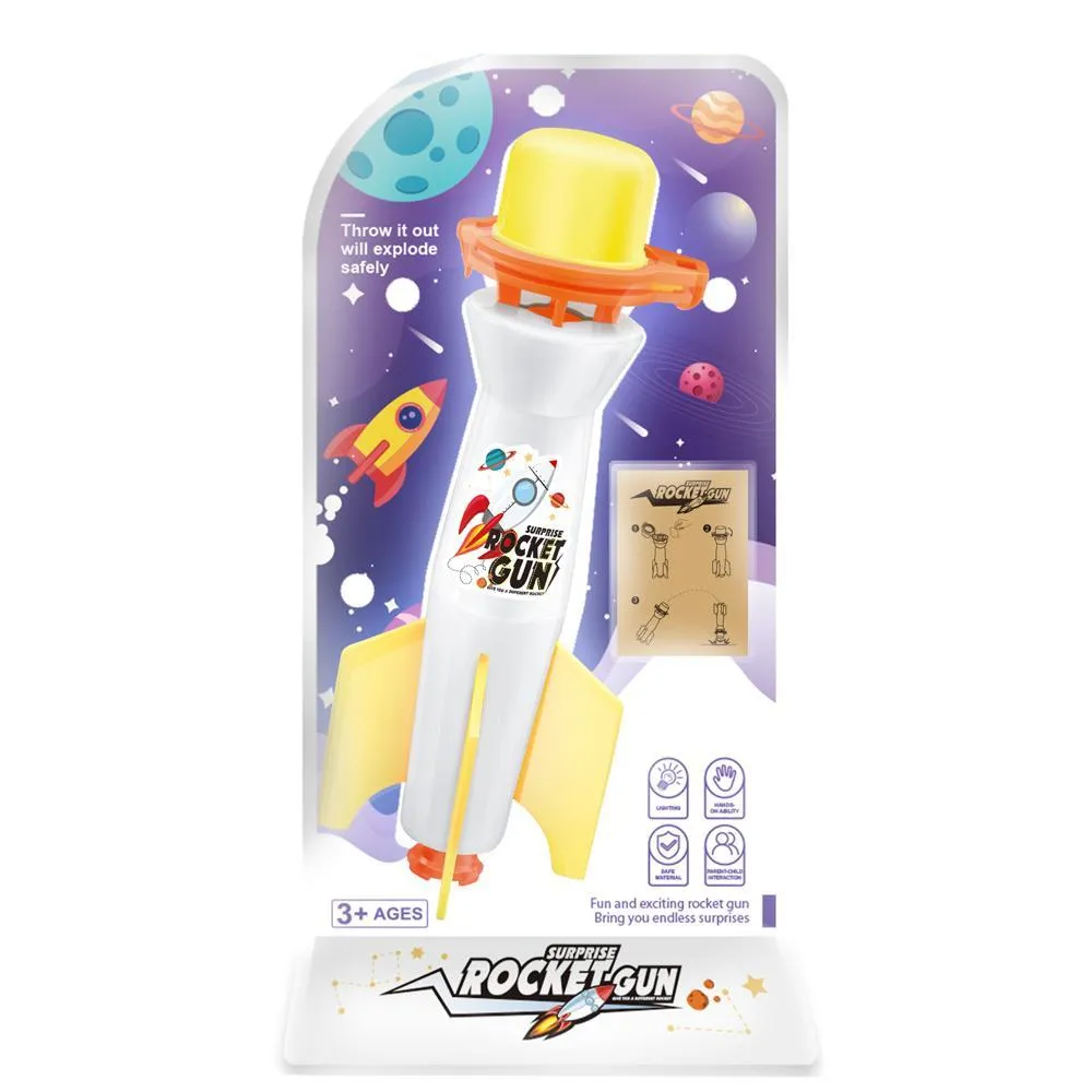 Tricolor Flash Air Pressure Children's Rocket (Electric Bag with Sound)