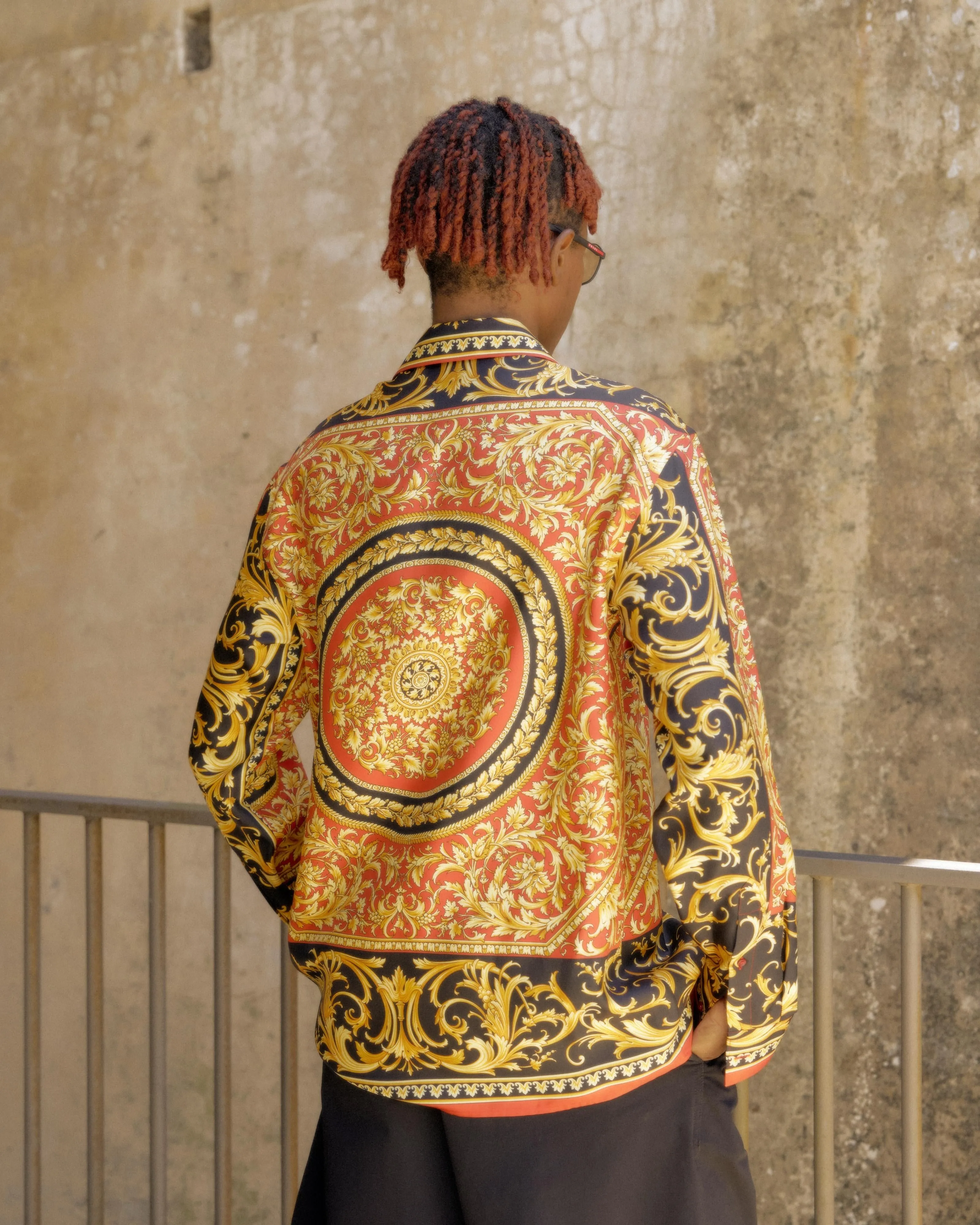 Versace 2019 Heritage fit Roccoco silk shirt