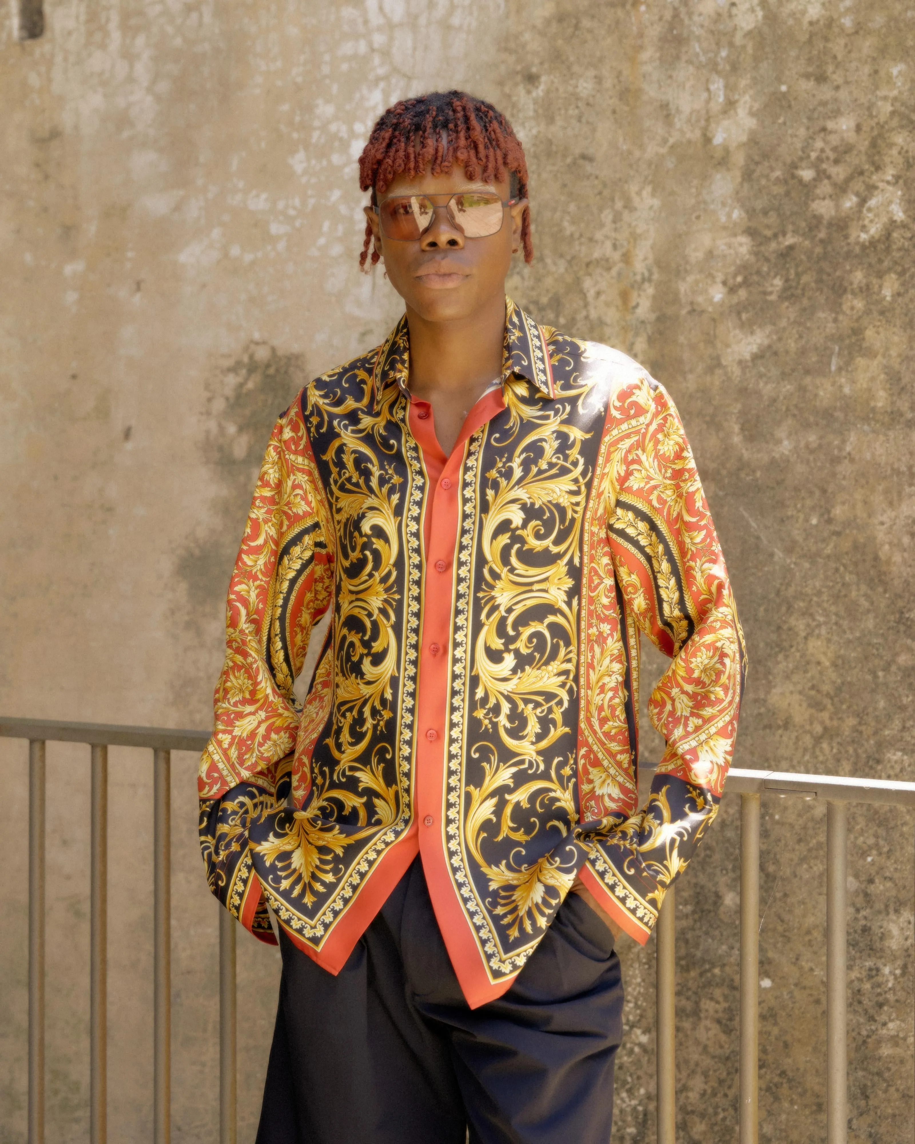 Versace 2019 Heritage fit Roccoco silk shirt