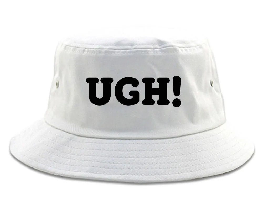 Very Nice Ugh Bored Whatever Black Bucket Hat White