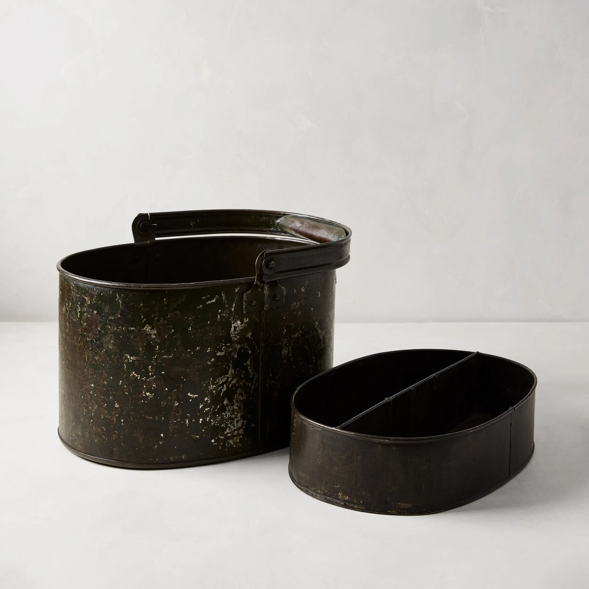 Vintage Tool Bucket with Tray