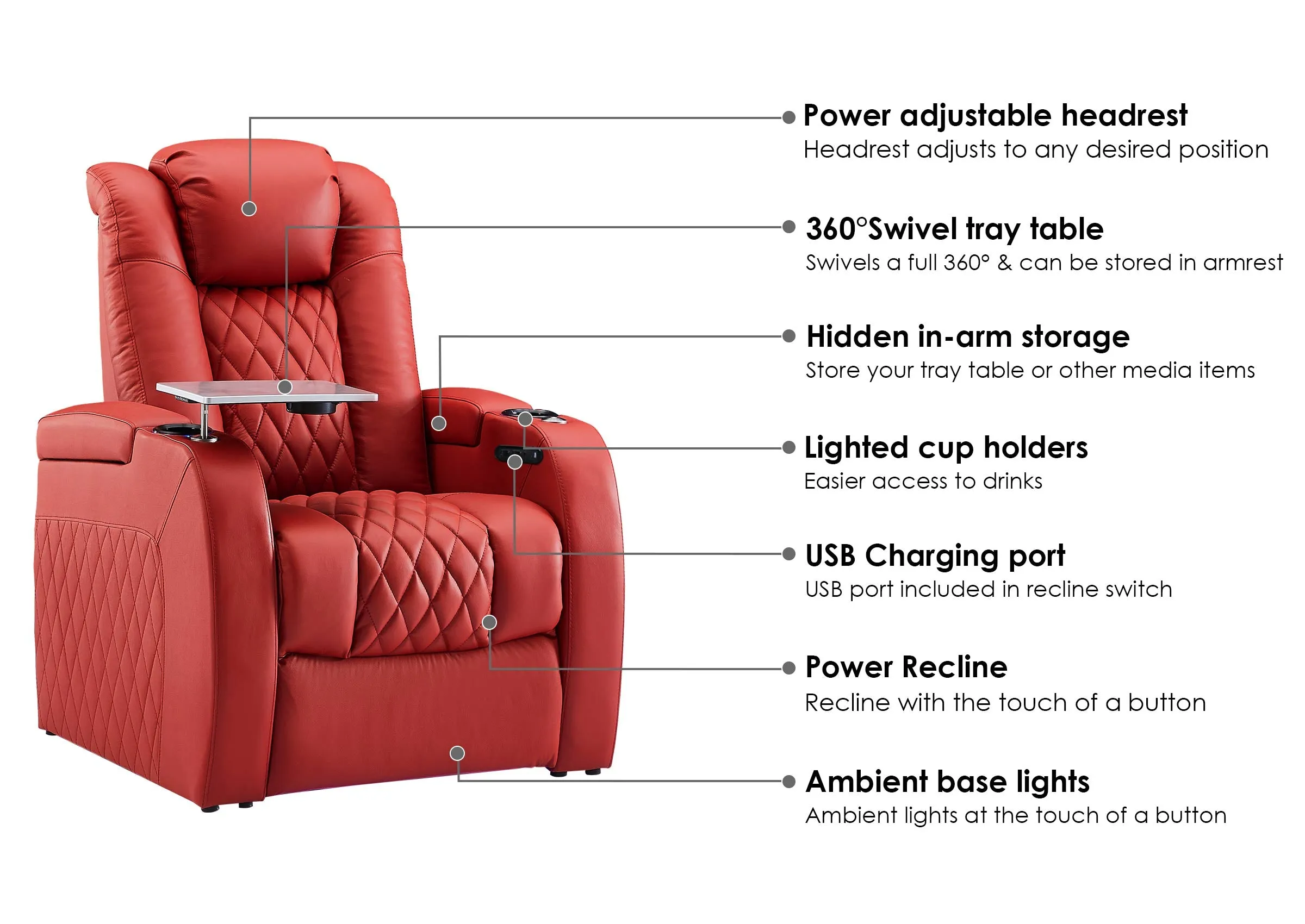 Weilianda Luxury Series Home Theater Seating Brown