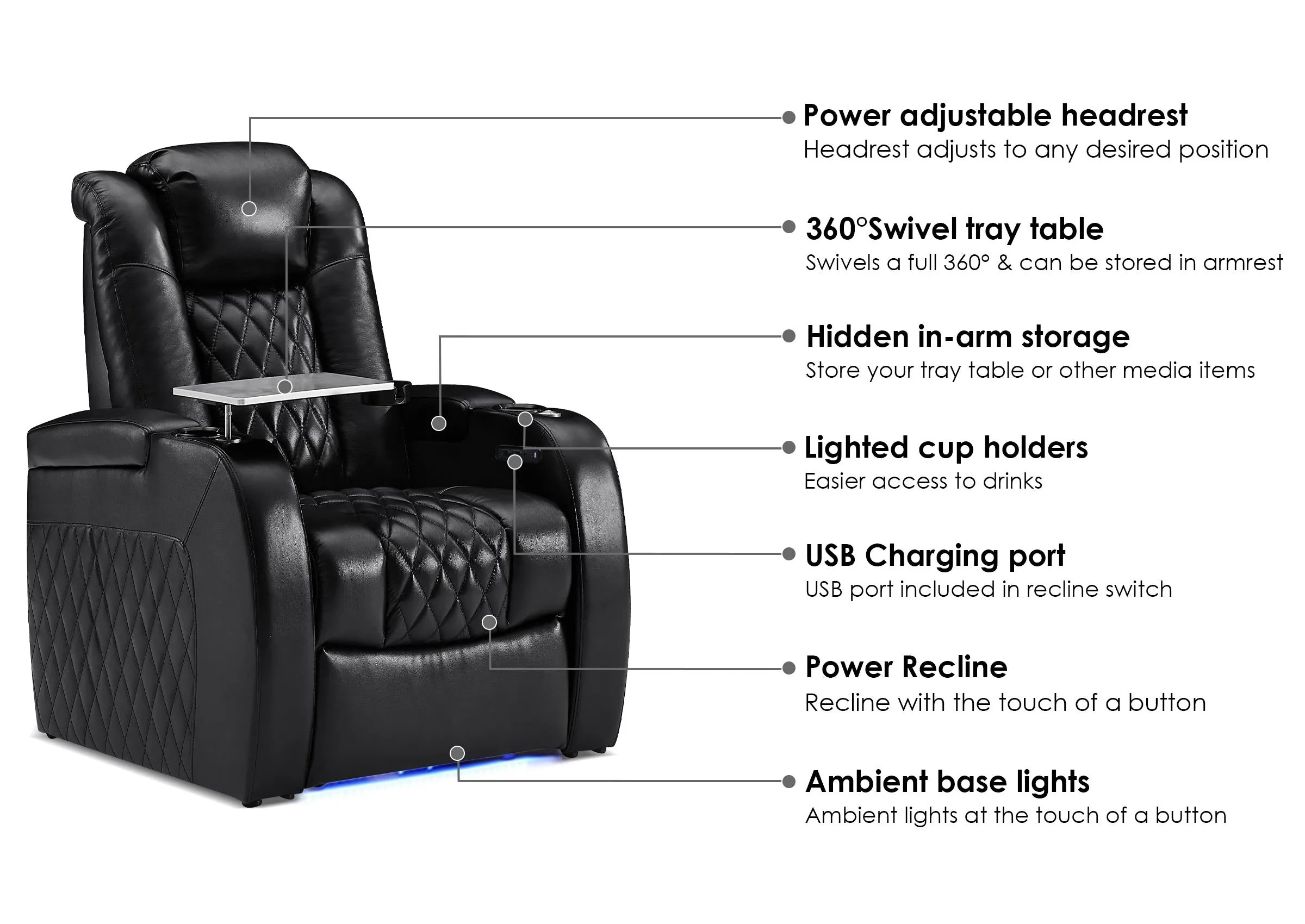 Weilianda Luxury Series Home Theater Seating Brown