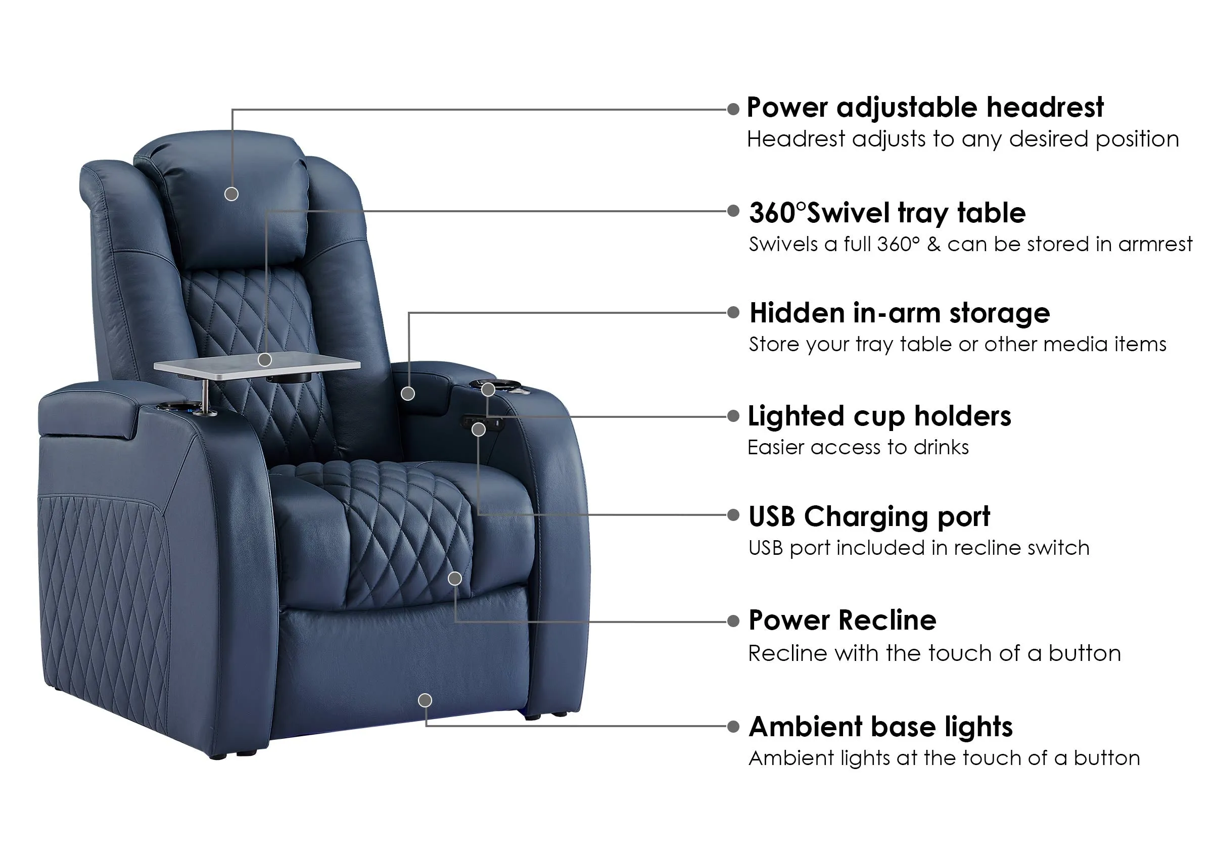 Weilianda Luxury Series Home Theater Seating Brown