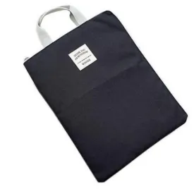 Zip Rectangle Shape Nylon Tote Bag - Black